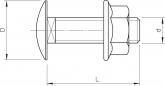 Preview: OBO Bettermann FRSB 6x12 A2 Flachrundschraube, mit Kombimutter, M6x12, Edelstahl (6406138)