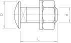Preview: OBO Bettermann FRS 10x30 F Flachrundschraube, mit Scheibe und Mutter, M10x30, Stahl (6407579)