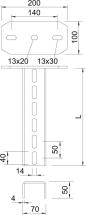 Preview: OBO Bettermann US 7 K 40 FT Hängestiel mit angeschweißter Kopfplatte (6339050)