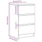 Preview: Nachttisch mit 3 Schubladen Artisan-Eiche 39x35x65 cm