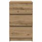 Preview: Nachttisch mit 3 Schubladen Artisan-Eiche 39x35x65 cm