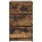 Preview: Nachttisch mit 3 Schubladen Räuchereiche 39x35x65 cm