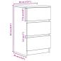 Preview: Nachttisch mit 3 Schubladen Altholz-Optik 39x35x65 cm
