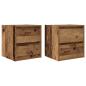 Preview: Wand-Nachttische 2 Stk. Altholz-Optik 38x34x40 cm
