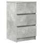Preview: Nachttische mit 3 Schubladen 2 Stk. Betongrau 39x35x65 cm