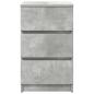 Preview: Nachttische mit 3 Schubladen 2 Stk. Betongrau 39x35x65 cm