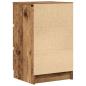 Preview: Nachttische mit 3 Schubladen 2 Stk. Altholz-Optik 39x35x65 cm
