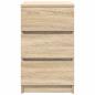 Preview: Nachttisch mit 3 Schubladen Sonoma-Eiche 39x35x65 cm