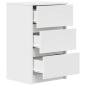 Preview: Nachttisch mit 3 Schubladen Weiß 39x35x65 cm
