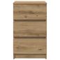 Preview: Nachttische mit 3 Schubladen 2 Stk. Artisan-Eiche 39x35x65 cm