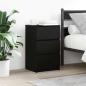 Preview: ARDEBO.de - Nachttische mit 3 Schubladen 2 Stk. Schwarz 39x35x65 cm