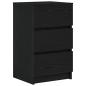 Preview: Nachttische mit 3 Schubladen 2 Stk. Schwarz 39x35x65 cm