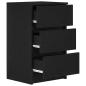Preview: Nachttische mit 3 Schubladen 2 Stk. Schwarz 39x35x65 cm