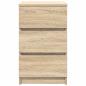 Preview: Nachttische mit 3 Schubladen 2 Stk. Sonoma-Eiche 39x35x65 cm