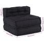 Preview: Pouf Modular Anthrazit 70x70x54 cm Stoff