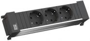 Preview: ARDEBO.de Bachmann POWER FRAME Steckdosenleiste, 3xSchuko, IP20, schwarz (317.100)
