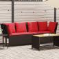 Preview: ARDEBO.de - Gartensofa mit Kissen Braun Poly Rattan