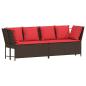 Preview: Gartensofa mit Kissen Braun Poly Rattan