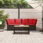 Preview: Gartensofa mit Kissen Braun Poly Rattan
