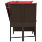 Preview: Gartensofa mit Kissen Braun Poly Rattan