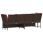 Preview: Gartensofa mit Kissen Braun Poly Rattan