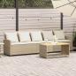 Preview: ARDEBO.de - Gartensofa 5-Sitzer mit Kissen Beige Poly Rattan