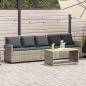 Preview: ARDEBO.de - Gartensofa 5-Sitzer mit Kissen Hellgrau Poly Rattan