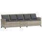 Preview: Gartensofa 5-Sitzer mit Kissen Hellgrau Poly Rattan