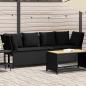 Preview: ARDEBO.de - Gartensofa mit Kissen Schwarz Poly Rattan