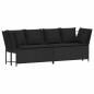 Preview: Gartensofa mit Kissen Schwarz Poly Rattan