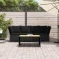 Preview: Gartensofa mit Kissen Schwarz Poly Rattan