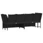 Preview: Gartensofa mit Kissen Schwarz Poly Rattan