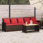 Preview: ARDEBO.de - Gartensofa 5-Sitzer mit Kissen Braun Poly Rattan