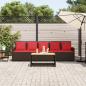 Preview: Gartensofa 5-Sitzer mit Kissen Braun Poly Rattan