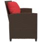 Preview: Gartensofa 5-Sitzer mit Kissen Braun Poly Rattan