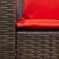 Preview: Gartensofa 5-Sitzer mit Kissen Braun Poly Rattan