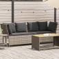 Preview: ARDEBO.de - Gartensofa mit Kissen Hellgrau Poly Rattan