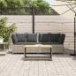 Preview: Gartensofa mit Kissen Hellgrau Poly Rattan