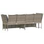 Preview: Gartensofa mit Kissen Hellgrau Poly Rattan