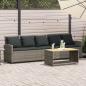 Preview: ARDEBO.de - Gartensofa 5-Sitzer mit Kissen Grau Poly Rattan