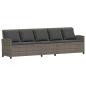 Preview: Gartensofa 5-Sitzer mit Kissen Grau Poly Rattan