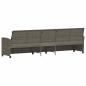 Preview: Gartensofa 5-Sitzer mit Kissen Grau Poly Rattan