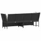 Preview: Gartensofa mit Kissen Schwarz Poly Rattan