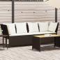 Preview: ARDEBO.de - Gartensofa mit Kissen Braun Poly Rattan