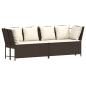 Preview: Gartensofa mit Kissen Braun Poly Rattan