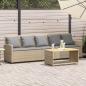 Preview: ARDEBO.de - Gartensofa 5-Sitzer mit Kissen Beige Poly Rattan