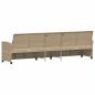 Preview: Gartensofa 5-Sitzer mit Kissen Beige Poly Rattan