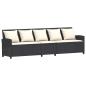 Preview: Gartensofa 5-Sitzer mit Kissen Schwarz Poly Rattan