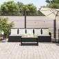 Preview: Gartensofa 5-Sitzer mit Kissen Schwarz Poly Rattan