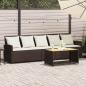 Preview: ARDEBO.de - Gartensofa 5-Sitzer mit Kissen Braun Poly Rattan